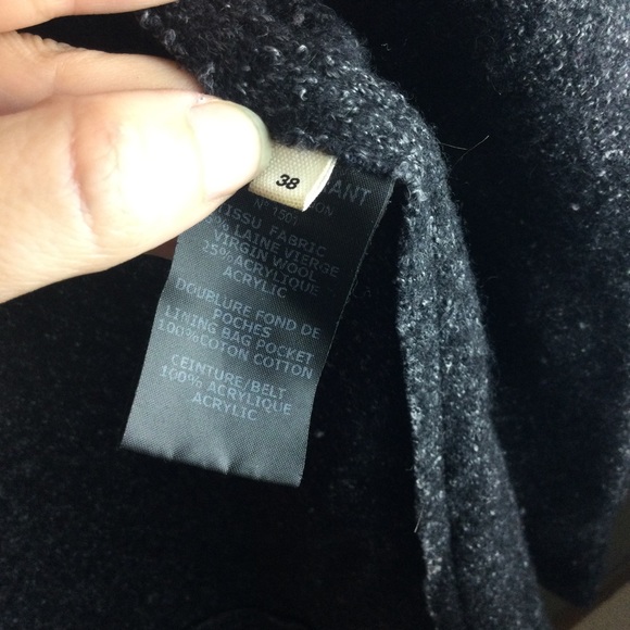 Isabel Marant Etoile Virgin Wool Open Shawl Collar Oversized Gray Cardigan Sz 38 - Picture 10 of 13